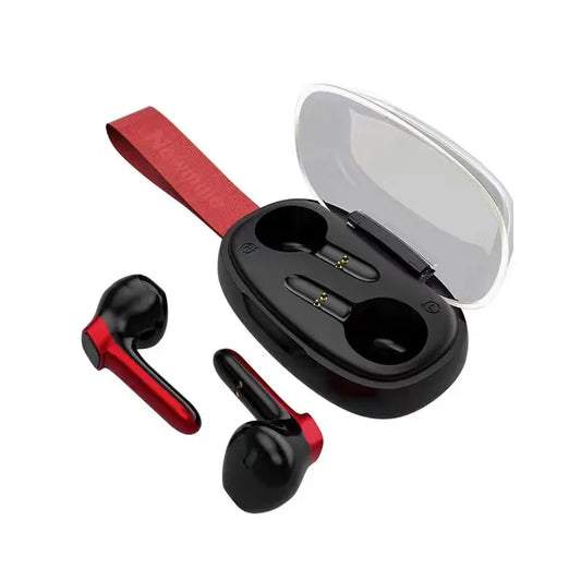 Newmine Wireless Bluetooth Airpods Stereo Earbuds for All Cell Phones Transparent TPU Protective Case