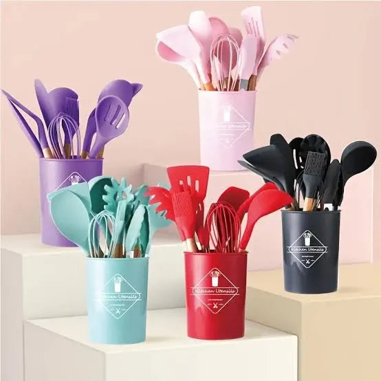 12 Pcs Silicone Cooking/Baking Utensils kitchen set, High Heat Resistant