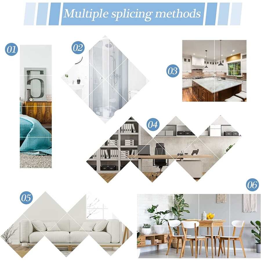 3D Acrylic Square Mirror | Acrylic Wall Decoration Pieces for Home Decor